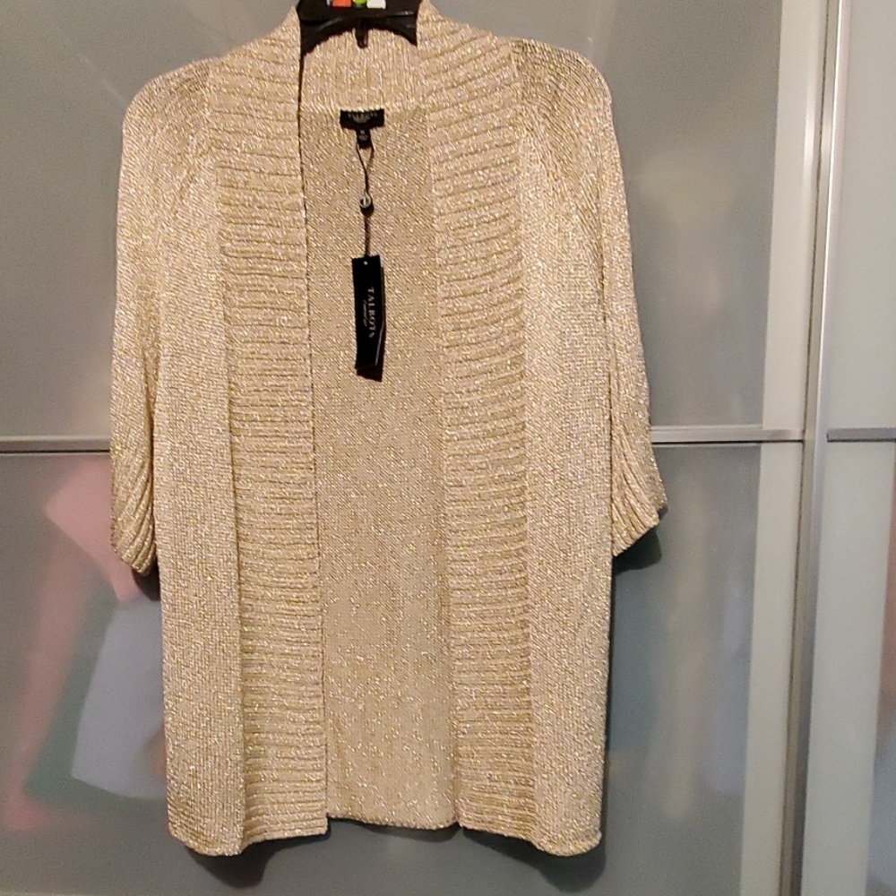 Sparkling gold talbots  Half sleeve cardigan swe